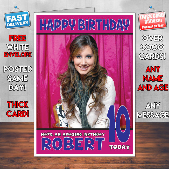 Personalised Ashley Tisdale 12 INSPIRED THEME Celebrity Birthday Card (SA) β Personalised Ashley Tisdale 12 Inspired Theme Celebrity Birthday Card
