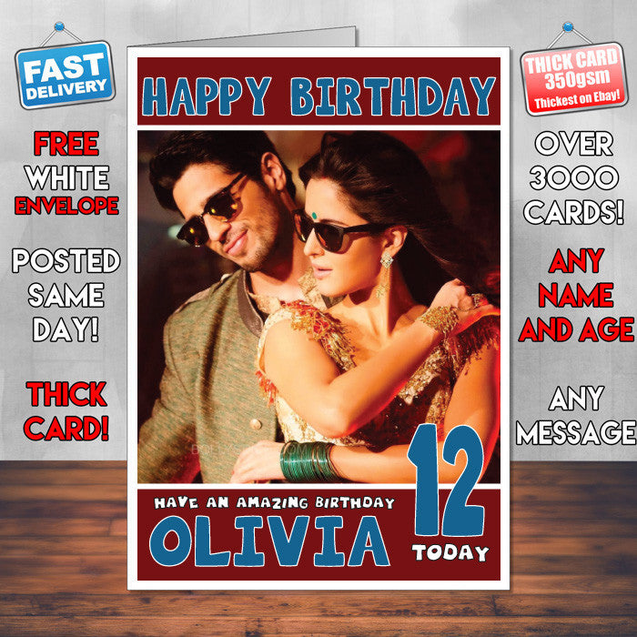 Personalised Baar Baar Dekho 2 Bollywood Inspired Style Birthday Card (SA) – Personalised Baar Baar Dekho 2 Bollywood Birthday Card
