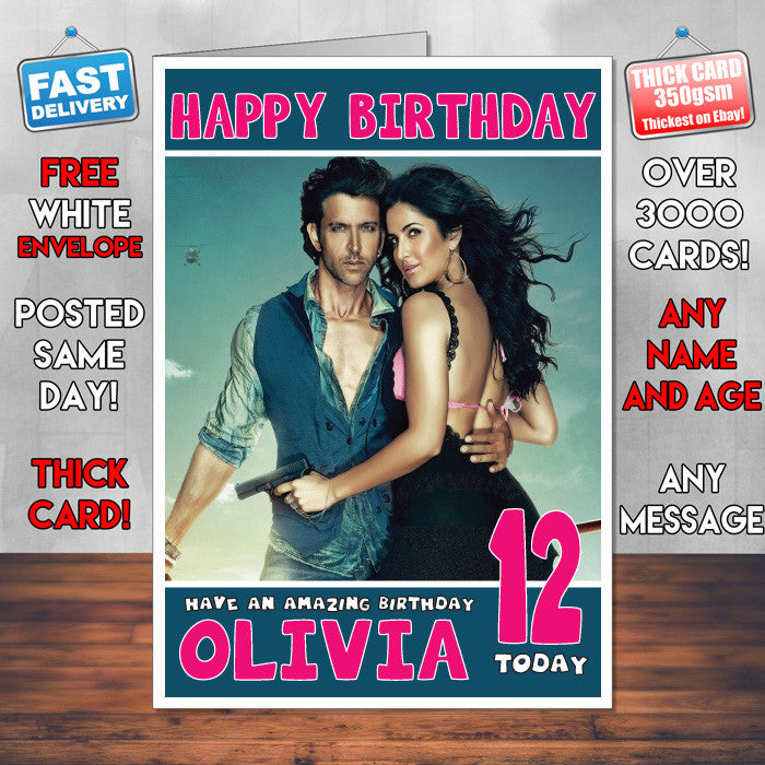 Personalised Bang Bang 2 Bollywood Inspired Style Birthday Card (SA) β Personalised Bang Bang 2 Bollywood Birthday Card