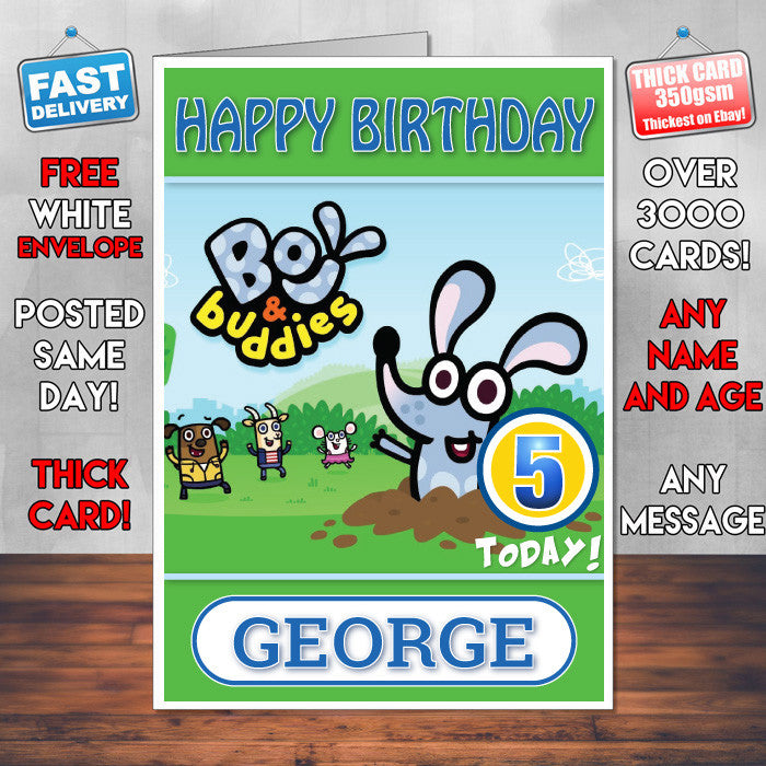 Personalised Boj 2 Style Theme Personalised Kidshows Birthday Card (SA)
