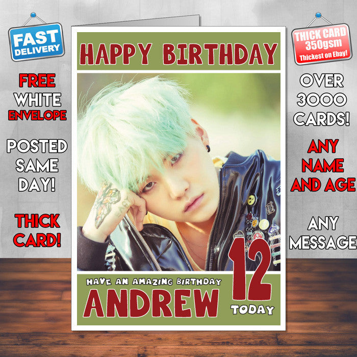 Personalised Boys Band Korean 2 Celebrity Inspired Style Birthday Card (SA)