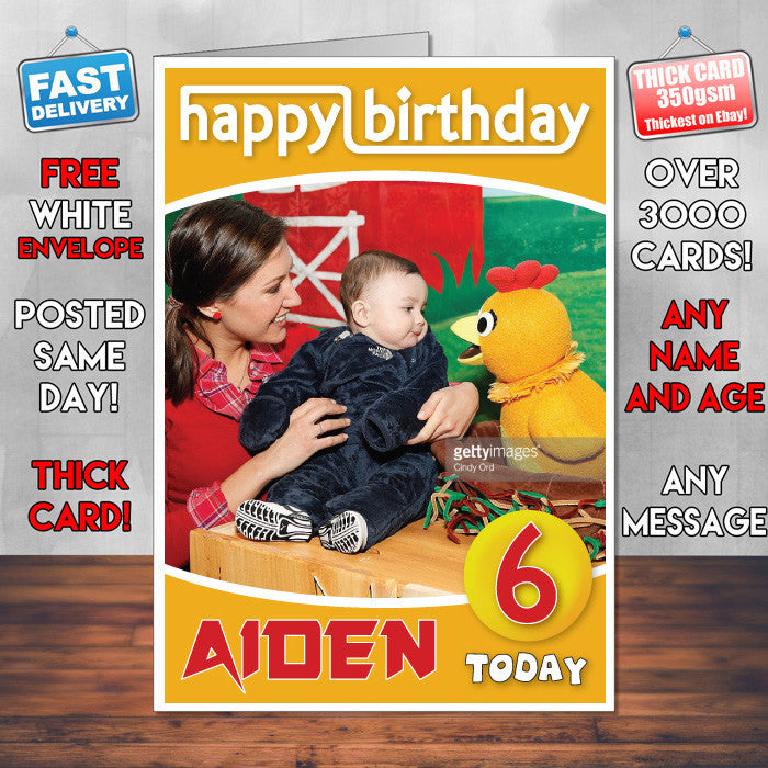Personalised Chica Show 5 Style Theme Personalised Kidshows Birthday Card (SA) – Personalised Chica Show 5 Style Theme Personalised Kidshows Birthday Card