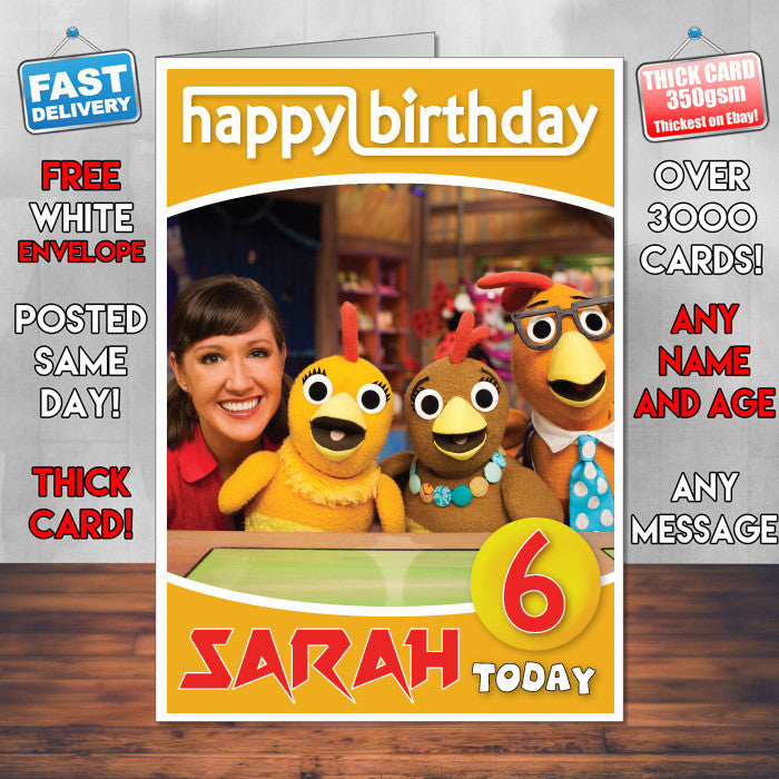 Personalised Chica Show 7 Style Theme Personalised Kidshows Birthday Card (SA) β Personalised Chica Show 7 Style Theme Personalised Kidshows Birthday Card