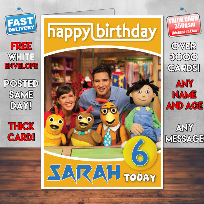 Personalised Chica Show 8 Style Theme Personalised Kidshows Birthday Card (SA) β Personalised Chica Show 8 Style Theme Personalised Kidshows Birthday Card