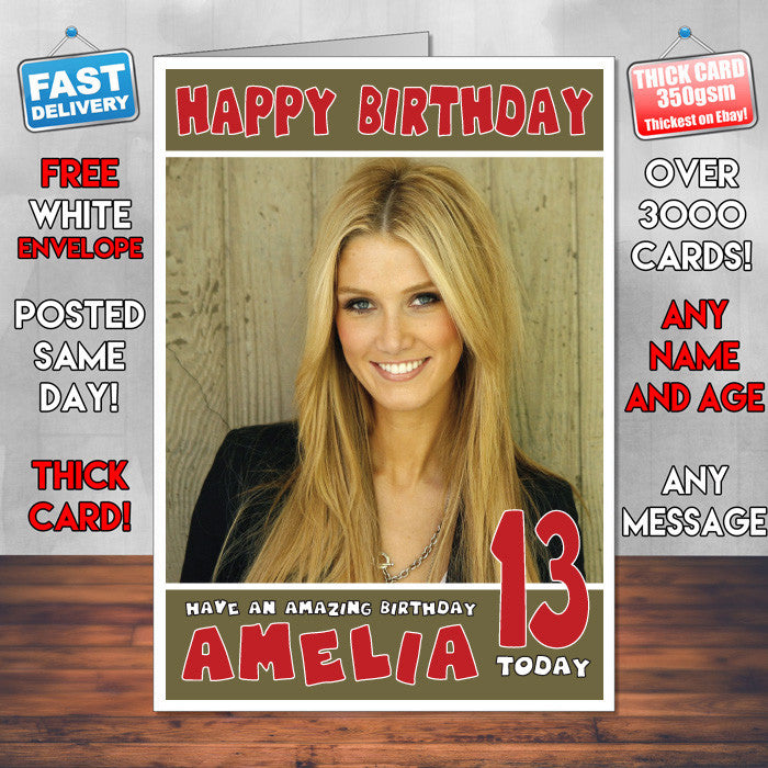 Personalised Delta Goodrem 2 Celebrity Inspired Style Birthday Card (SA)