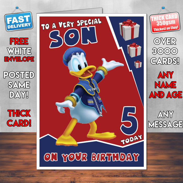Personalised Donald Duck 1 Birthday Card (SA)
