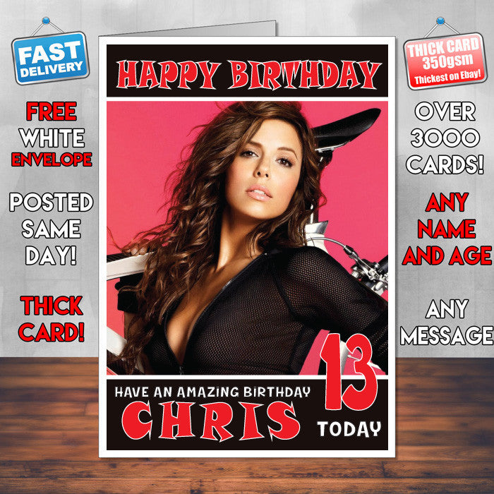 Personalised Eva Longoria 2 INSPIRED THEME Celebrity Birthday Card (SA) β Personalised Eva Longoria 2 Inspired Theme Celebrity Birthday Card