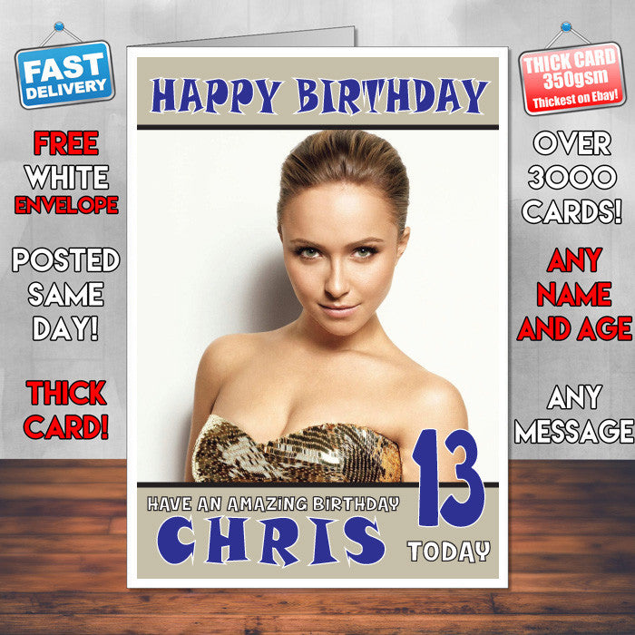 Personalised Hayden Panettiere 11 INSPIRED THEME Celebrity Birthday Card (SA) – Personalised Hayden Panettiere 11 Inspired Theme Celebrity Birthday Card