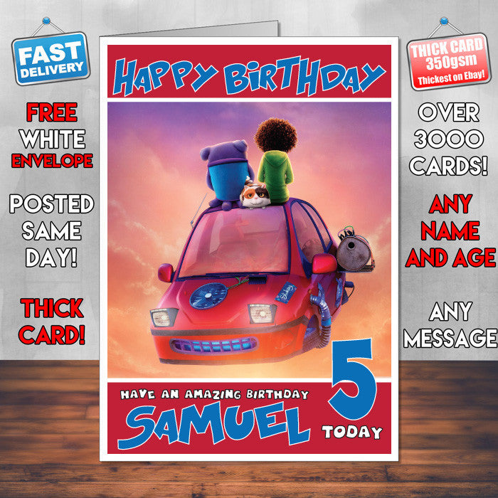 Personalised Home Movie Style Inspired Cartoon Birthday Card (SA)