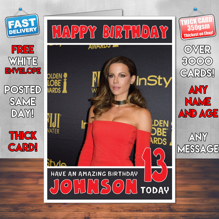 Personalised Kate Beckinsale 12 INSPIRED THEME Celebrity Birthday Card (SA) β Personalised Kate Beckinsale 12 Inspired Theme Celebrity Birthday Card