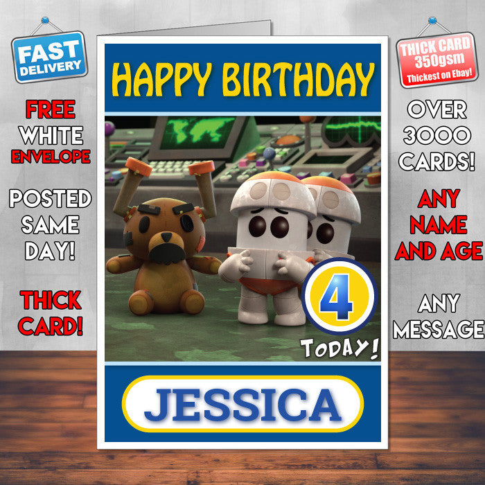 Personalised Kids Inspired Go Jetters 8 Style Theme Personalised Kidshows Birthday Card (SA)