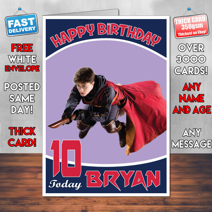 Personalised Kids Inspired Harry Potter 02 Birthday Card (SA)