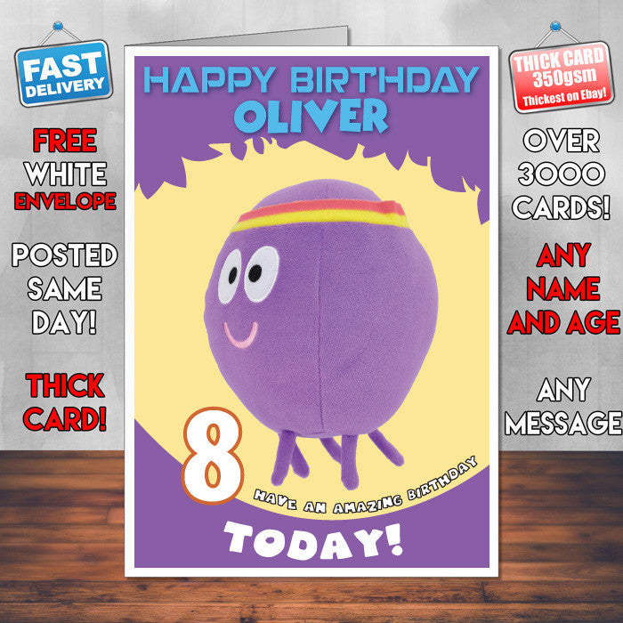 Personalised Kids Inspired Hey Duggee 4 Style Theme Personalised Kidshows Birthday Card (SA)