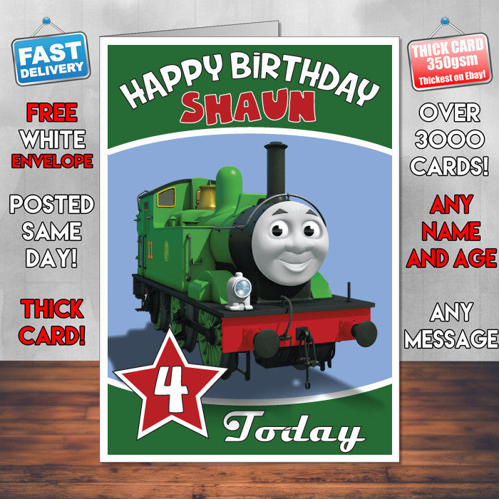 Personalised Kids Inspired THOMAS TANK ENGINE 10 Birthday Card (SA)