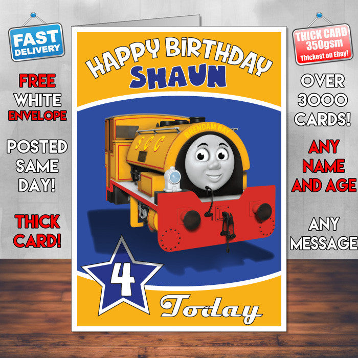Personalised Kids Inspired THOMAS TANK ENGINE 2 Birthday Card (SA) – Personalised Thomas Tank Engine 2 Birthday Card