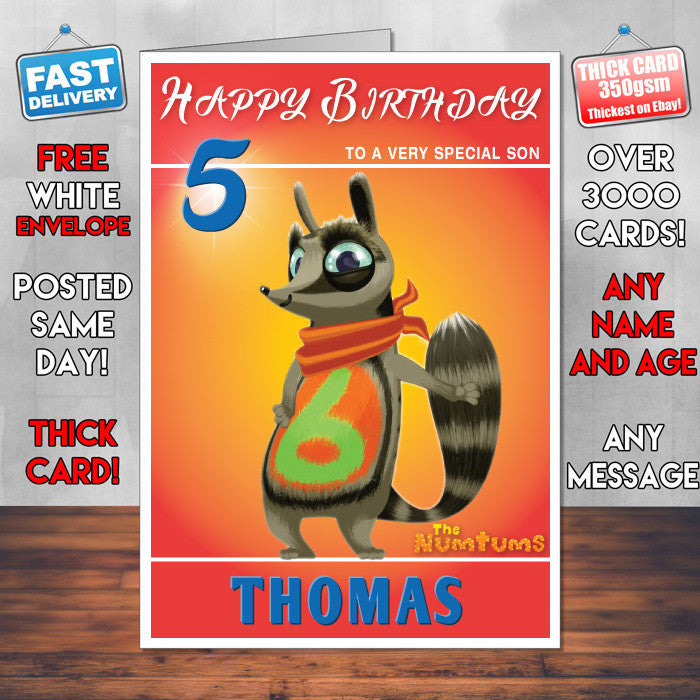 Personalised Kids Inspired The Numtums 6 Kidshows Birthday Cards (SA)