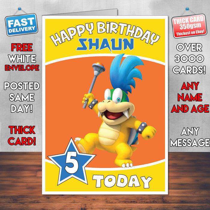 Personalised Larry Koopa Birthday Card (SA)