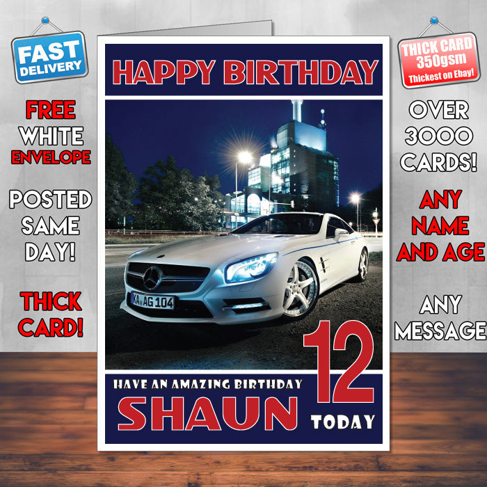 Personalised Mercedes 10 Cars Birthday Card (SA) β Personalised Mercedes 10 Cars Birthday Card