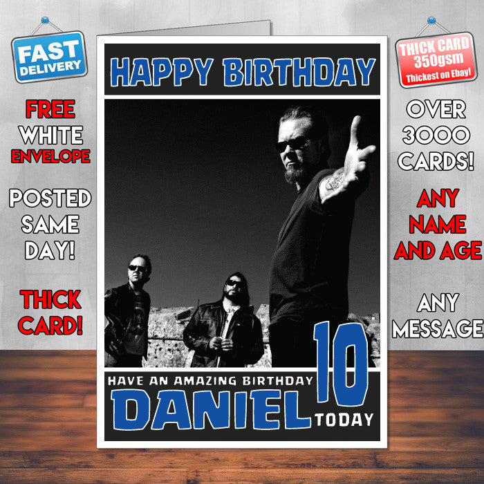 Personalised Metallica 1 INSPIRED THEME Music Birthday Card (SA)