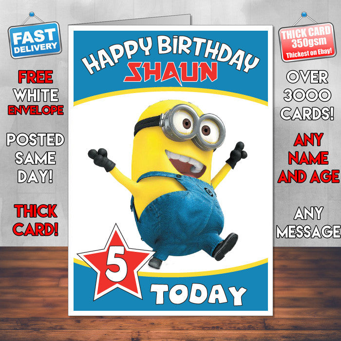 Personalised Minions 2 Birthday Card (SA)