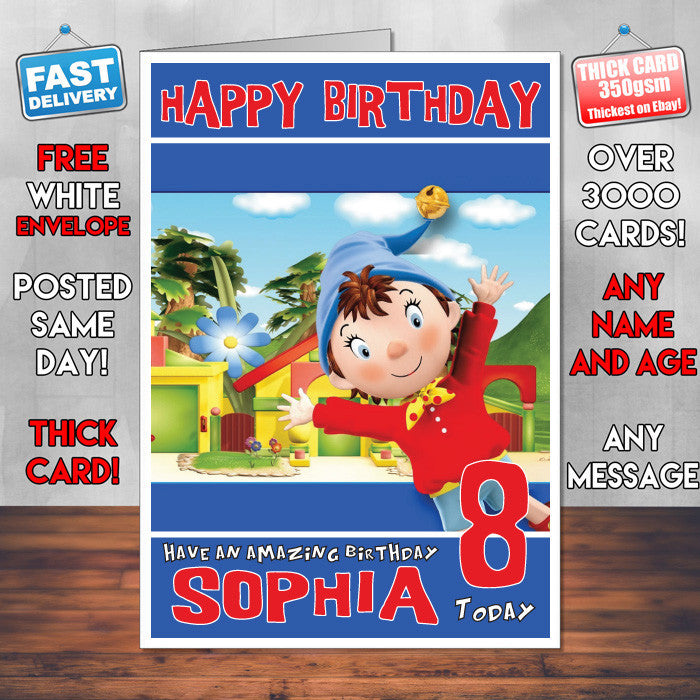 Personalised Noddy 1 Style Inspired Cartoon Birthday Card (SA)