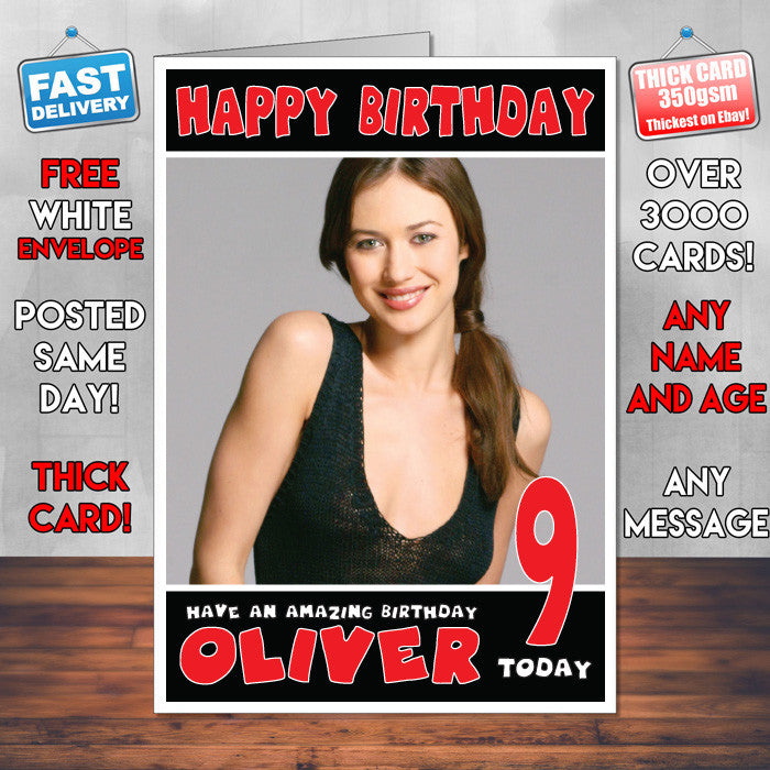 Personalised Olga Kurylenko 3 INSPIRED THEME Celebrity Birthday Card (SA)