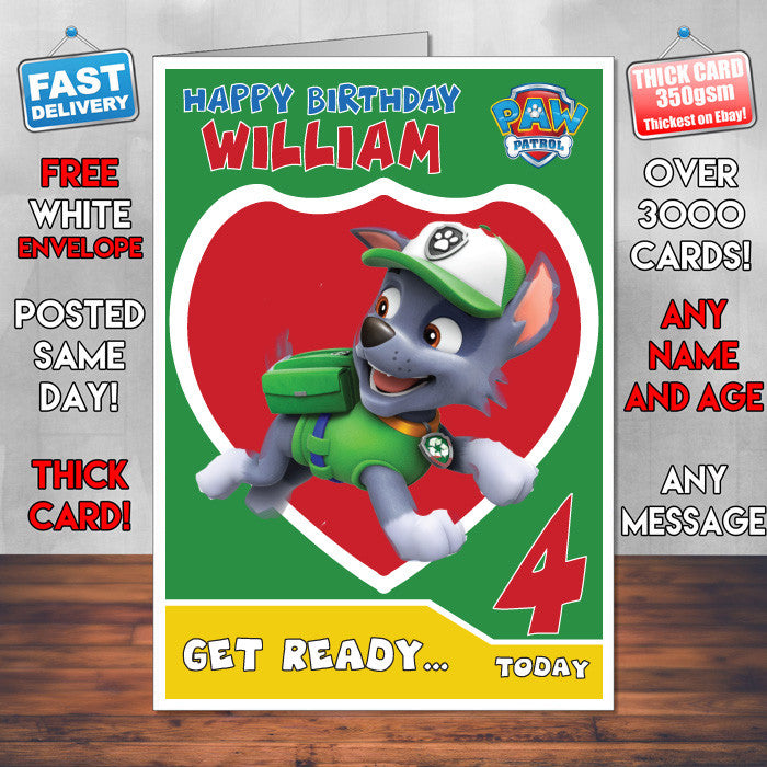 Personalised Paw Patrol 4 Birthday Card (SA)