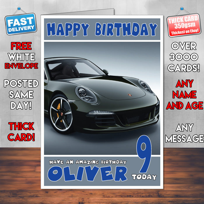Personalised Porsche 8 Cars Birthday Card (SA) – Personalised Porsche 8 Cars Birthday Card