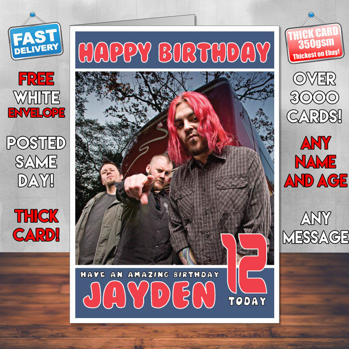 Personalised Seether 1 Inspired Theme Music Birthday Card
