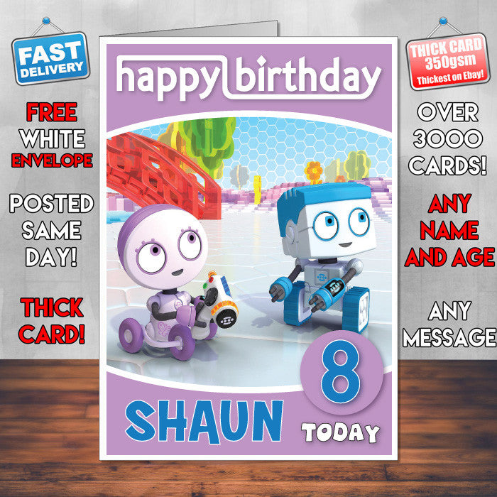 Personalised Spot Bots 2 Style Theme Personalised Kidshows Birthday Card (SA)