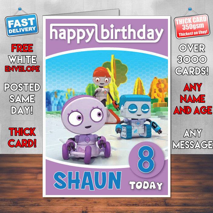 Personalised Spot Bots 4 Style Theme Personalised Kidshows Birthday Card (SA) – Personalised Spot Bots 4 Style Theme Personalised Kidshows Birthday Card