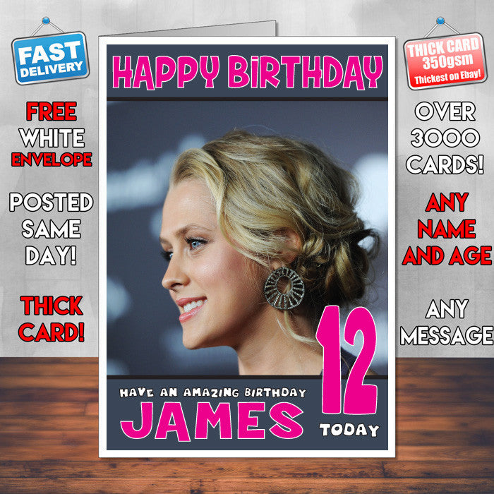 Personalised Teresa Palmer 5 Celebrity Inspired Style Birthday Card (SA) β Personalised Teresa Palmer 5 Celebrity Birthday Card