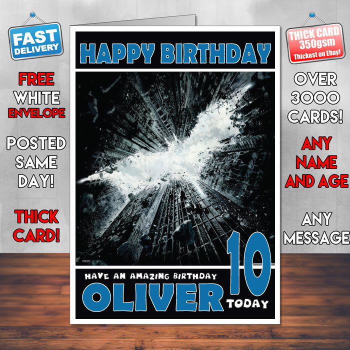 Personalised the Dark Knight Rises 2013 Inspired Theme Movie Birthday Card