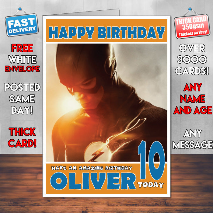 Personalised the Flash Season 2 Inspired Theme Movie Birthday Card