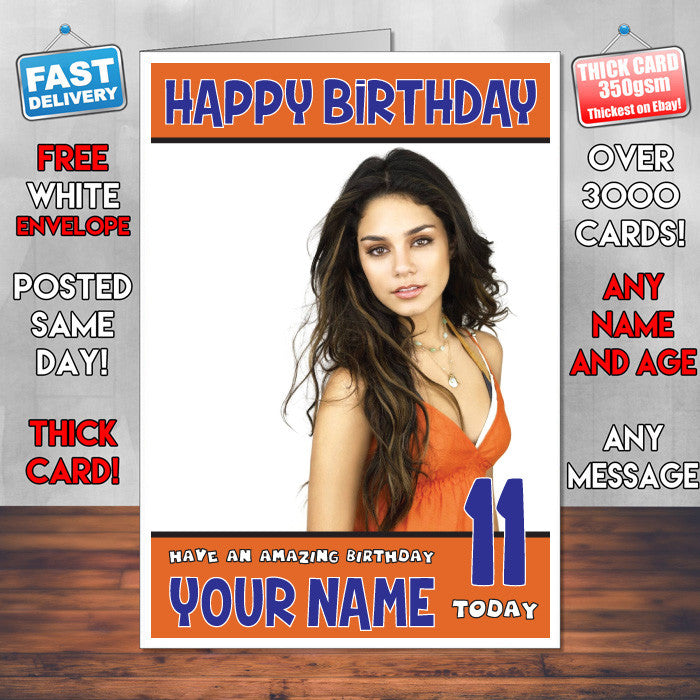 Personalised Vanessa Hudgens 5 Celebrity Inspired Style Birthday Card (SA) β Personalised Vanessa Hudgens 5 Celebrity Birthday Card