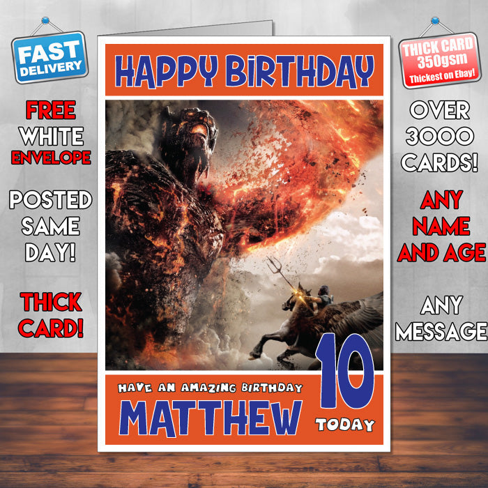 Personalised Wrath of the Titans 2012 Inspired Theme Movie Birthday Card