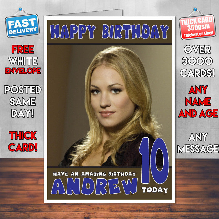 Personalised Yvonne Strahovski 2 Celebrity Inspired Style Birthday Card (SA) – Personalised Yvonne Strahovski 2 Celebrity Birthday Card