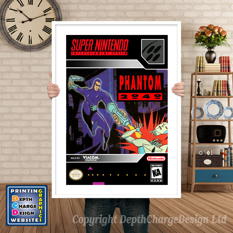 Phantom 2040 Super Nintendo GAME INSPIRED THEME Retro Gaming Poster A4 A3 A2 Or A1