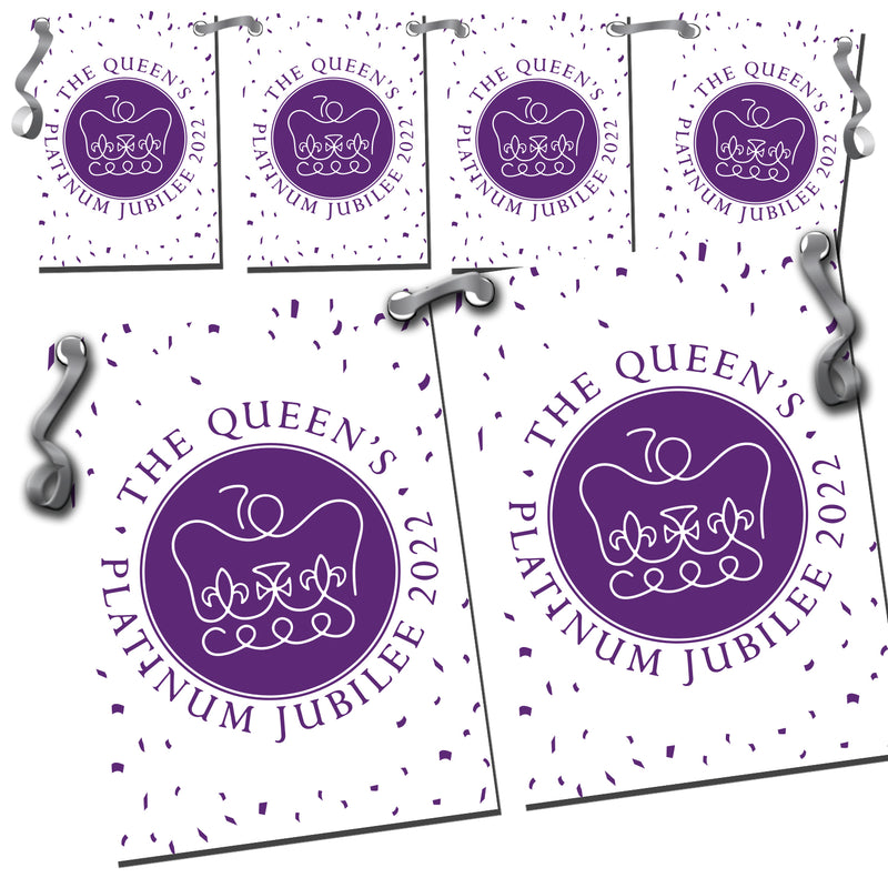 White Platinum Jubilee Bunting - Street Party Decorative Flags