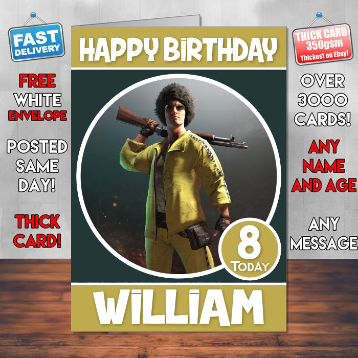 Playerunknowns Battlegrounds 6 Game Inspired Theme Personalised Kids Inspired Birthday Card (SA060917) β Playerunknowns Battlegrounds 6 Game Inspired Theme Personalised Birthday Card β personalised Birthday Card