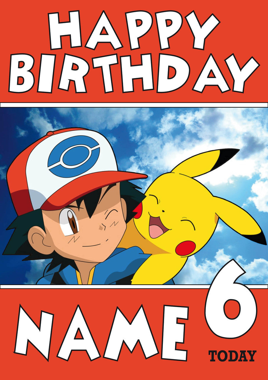 THEME INSPIRED Kids Adult Personalised Birthday Card Pokemon Card Birthday Card β Theme Inspired Kids Adult Personalised Birthday Card Pokemon Card Birthday Card