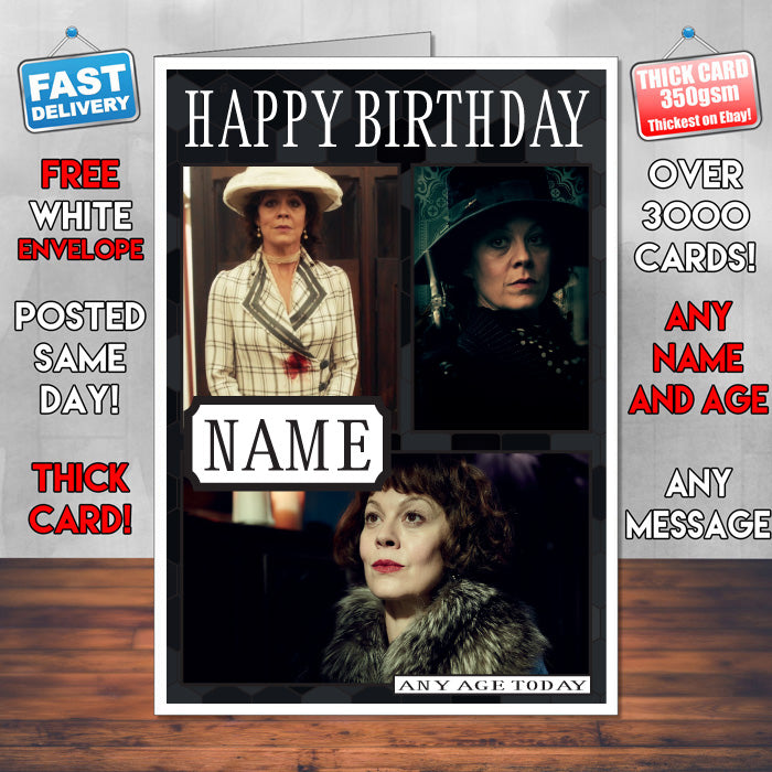 Polly Gray Personalised Peaky Blinders INSPIRED Birthday Card New 2017