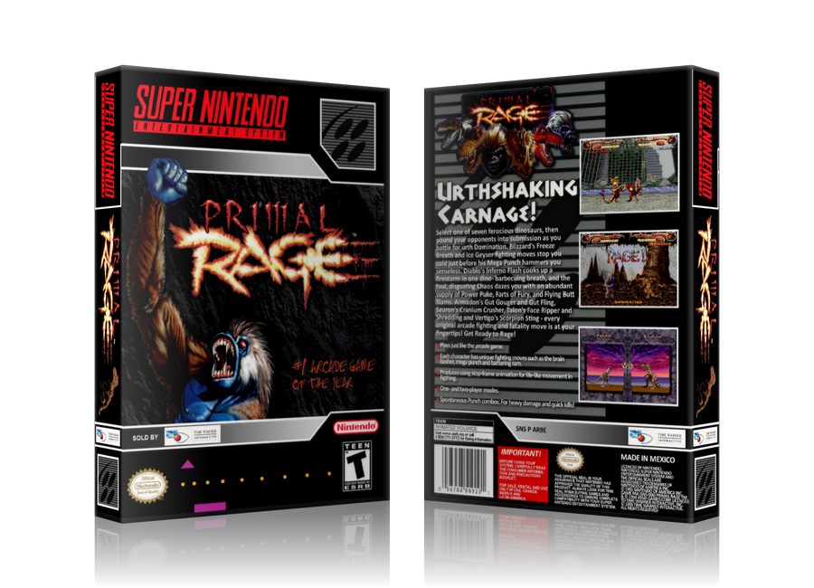 Primal Rage Replacement Nintendo SNES Game Case Or Cover