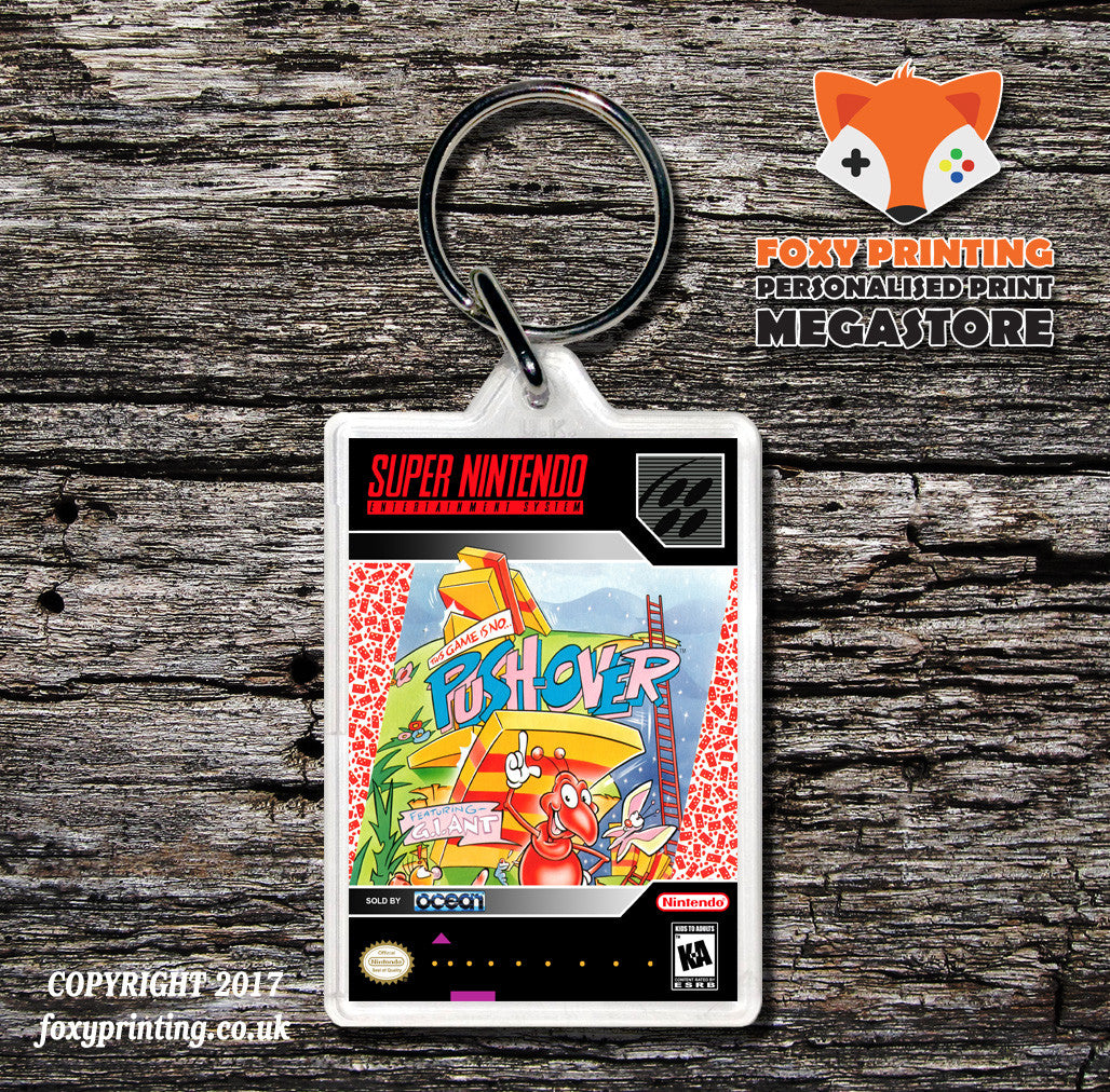 Push-Over Game Inspired Retro Gaming Keyring