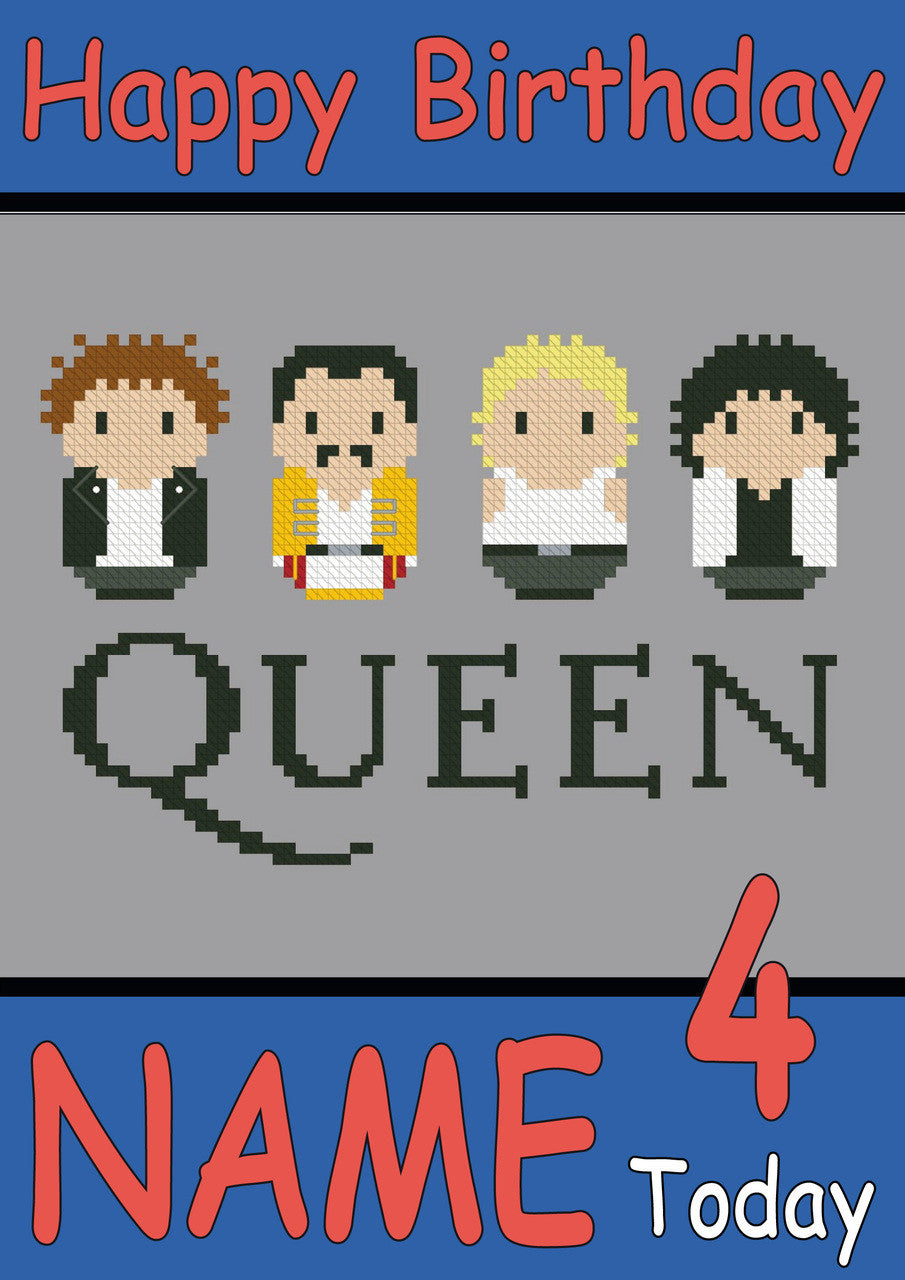 Queen Retro Personalised Music Style Kids Adult FUNNY Birthday Card