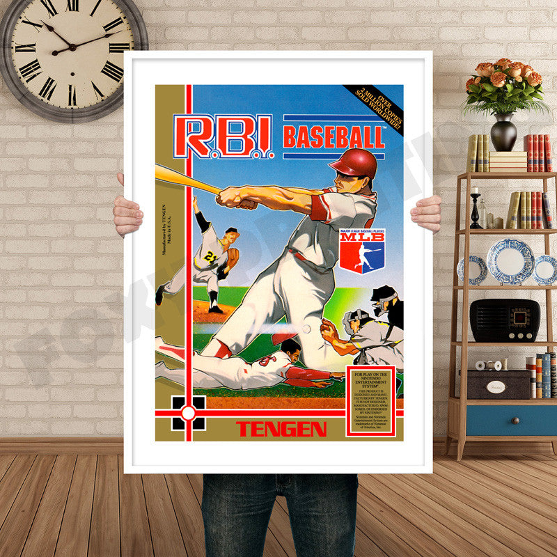 RBI BASEBALL Retro GAME INSPIRED THEME Nintendo NES Gaming A4 A3 A2 Or A1 Poster Art 693