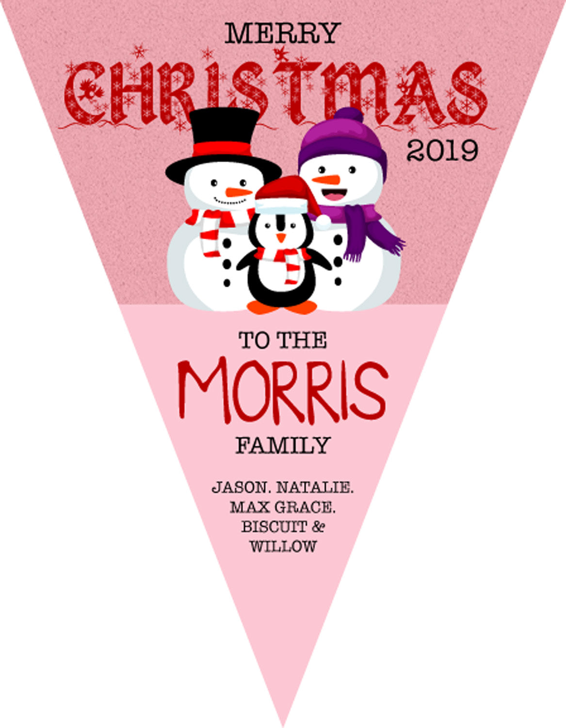 RM116 Family Christmas Bunting B Personalised Custom Bunting Premium Party Decorations (Standard Bunting (14.8cm X 21cm)) – RM116 Family Christmas Bunting B Personalised Custom Bunting