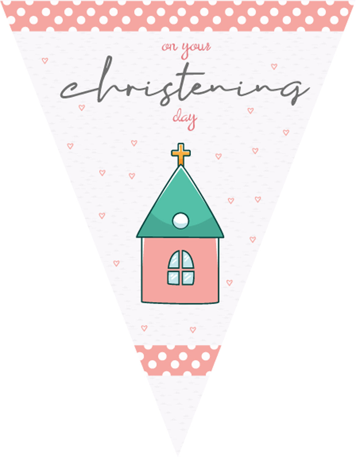 RM146 Christening Bunting A Personalised Custom Bunting Premium Party Decorations (Standard Bunting (14.8cm X 21cm)) – RM146 Christening Bunting A Personalised Custom Bunting