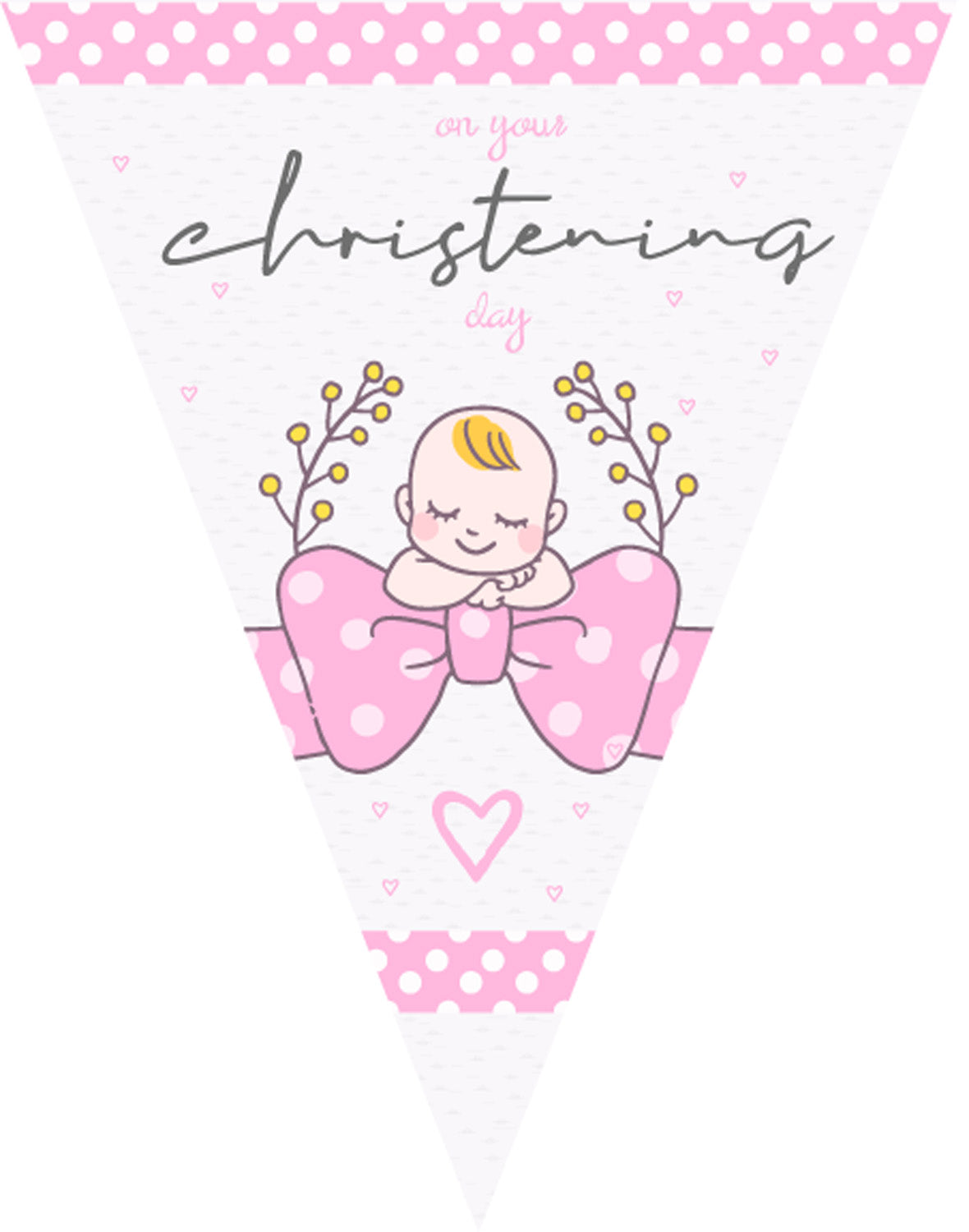 RM149 Christening Bunting D Personalised Custom Bunting Premium Party Decorations (Standard Bunting (14.8cm X 21cm)) – RM149 Christening Bunting D Personalised Custom Bunting