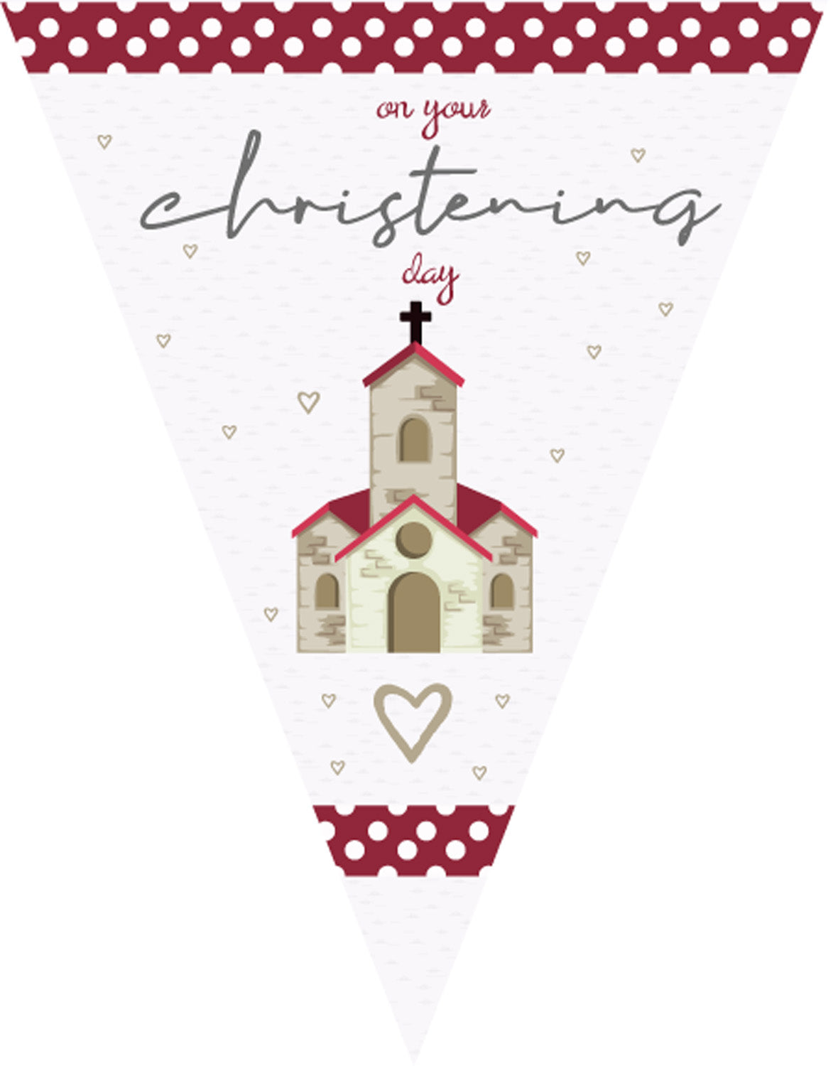 RM150 Christening Bunting E Personalised Custom Bunting Premium Party Decorations (Standard Bunting (14.8cm X 21cm)) – RM150 Christening Bunting E Personalised Custom Bunting